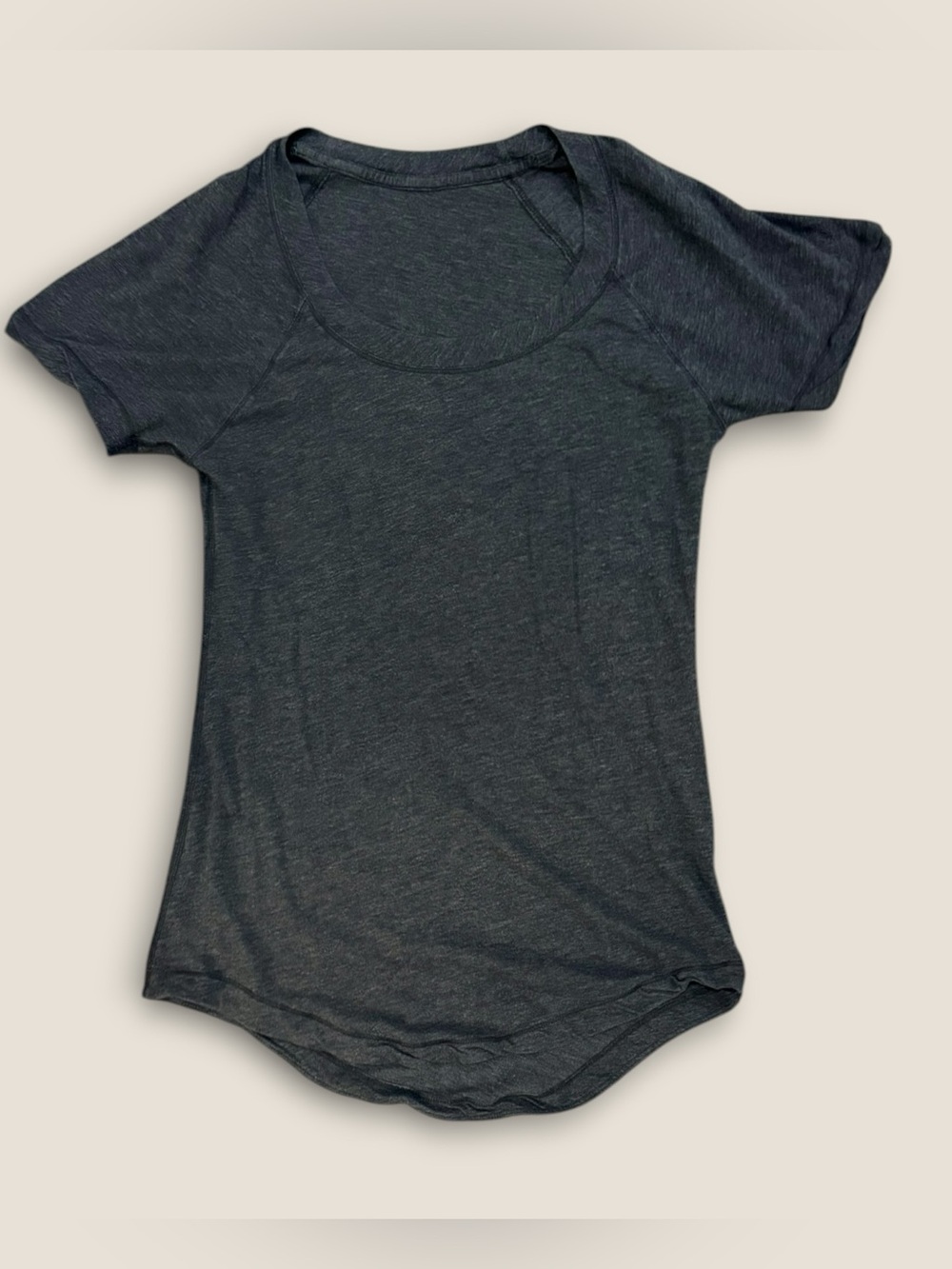 Lululemon Women's Scoop Neck Short Sleeve Tee - Dark Gray Small